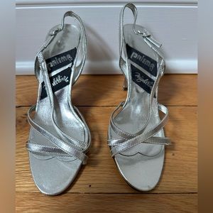 Prisma silver strappy heels.  5.5